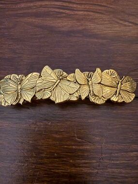 Gold Butterfly Hair Barrette